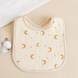 Yếm chữ U chống nước 6 lớp yếm cotton nguyên chất có thể điều chỉnh yếm bé xoay 360 độ