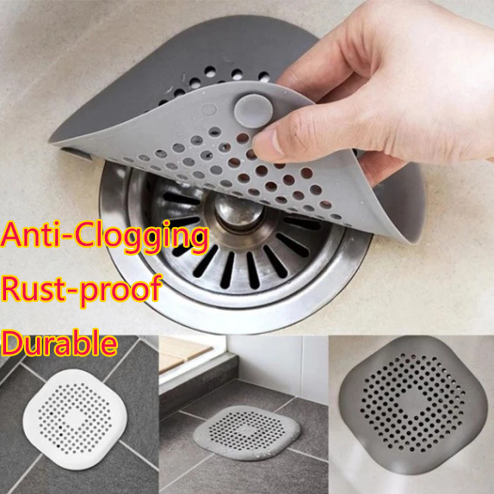 Anti Clog Kitchen Sink Silicone Floor Drain Cover Bathroom Drain Hair