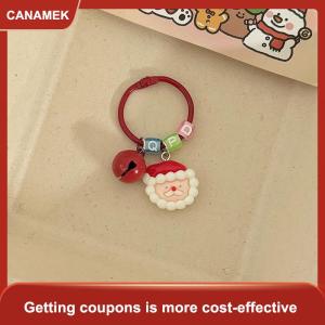 【CANAMEK 】 Christmas Keychain Cartoon Cute Santa Claus Snowman Bear Pendant Keyring Backpack Hanging Decoration New Year Party Gifts