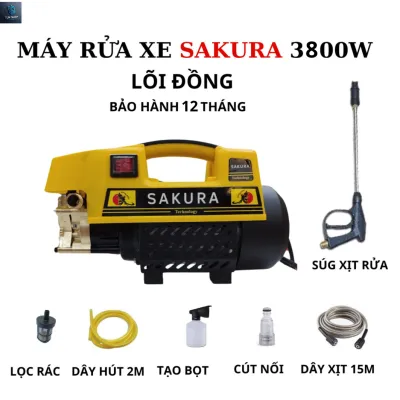 Máy rửa xe mini - máy rửa xe sakura 3800w hàng chính hãng lõi đồng hàng nhập khẩu bảo hành 1 năm
