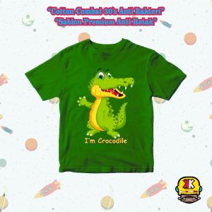 Baju anak Kaos anak laki laki combat 30’S motif HEWAN BUAYA 2-14th