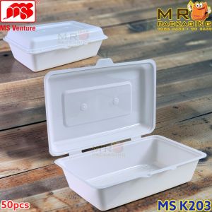 MS K203 Microwaveable Lunch Box [ 50pcs± ] Bekas Kotak Nasi Plastik Plastic MS VENTURE K 203 Clamshell