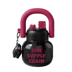 JIYAN2866 800 ml with Lid Sippy Water Bottles Large Capacity with Pendant Sippy Cup Summer Cute Cartoon Drinkware Kettle