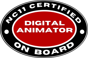 NC2 Digital Animator ON BOARD VINYL STICKER 7X10cm
