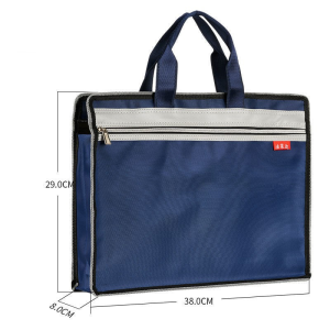 File Bag Hand-held Document Bag Large Capacity Zipper Laptop Bag Waterproof Briefcase 38x30x8CM