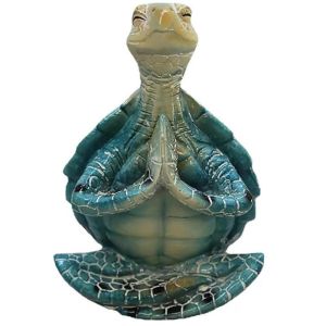MIKE DUNBAR Weather-resistant High-quality Yoga Meditation Resin Crafts Unique For Buddha Zen Sitting Position Design Ornament Simulated Turtle Sea Turtle Figurine Garden Statue