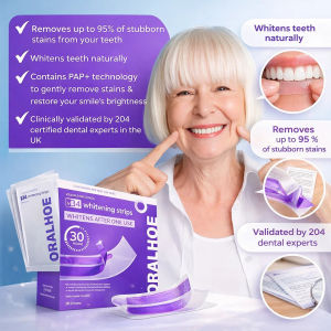 Purple Instant Whitening Teeth Stickers Tartar Removal Teeth Whitening Strips Teeth Cleaning Tool Oral Hygiene Care
