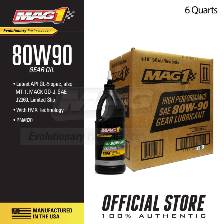 MAG 1 80W90 GL5 Car Gear Oil 1qt (946ml), 1 case of 6qts MAG1 PN820