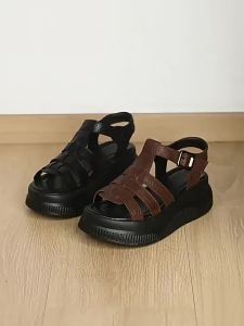 [Free Shipping] 2026 Summer New Collection: WomenS Platform Roman Sandals Thick-Soled Open-Toe Soft Leather Lightweight Woven Sandals