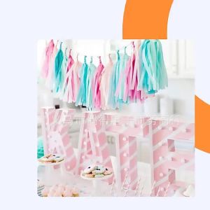 25*35cm 5pc/bag Colorful Paper  Foil Tassel Garland Paper Balloon Tassel  Party Decoration  Fringe