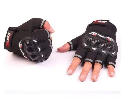[HCM]Găng tay đi phượt hở ngón ( màu Đen ) Găng tay SPORT