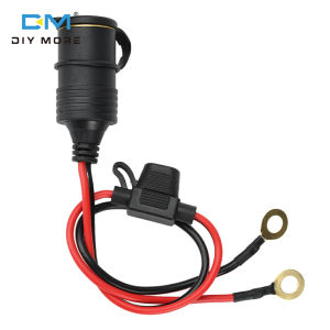 diymore DC 12-24V vehicle power socket for cars motorcycles trucks and buses pure copper female socket with 20A fuse 14AWG wire 30cm/1m/2m/3m optional