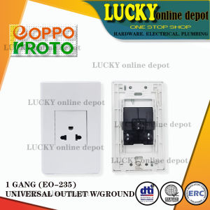EO-235 (1gang) / EO-255 (2gang) EOPPO Wide Series Universal Outlet w/ Ground