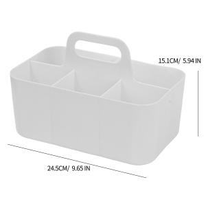 Giỏ lưu trữ nhựa 5 ngăn có tay cầm Khay để đồ đặt bàn làm việc cầm tay cho bút bút chì văn phòng phẩm thiết kế xẻ khay đựng mỹ phẩm Hộp lưới cầm tay