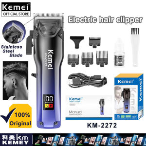 Kemei KM-2272 Professional 6500 Rpm High-speed Motor Hair Clipper Rechargeable High Power LCD Hair Trimmer Electric Fast Charging Haircut Machine