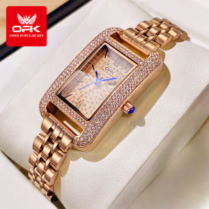 OPK Official Authentic Ladies Watch Brand Luxury New Full Diamond Waterproof Watch Stainless Steel Rose Gold Quartz Watch Girlfriend Gift