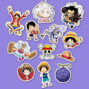 Stiker Bahan Vinil Anti Air Anime One Piece Series ( 12 pcs ) untuk laptop case handphone dan lainnya
