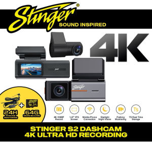 S2 Kamera Papan Pemuka Stinger S2 4K WIFI Dual-Channel Dashcam Recorder 4K Front + 1080P Rear Dashcam WIFI Control 24-H