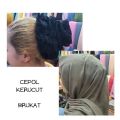 Defa cepolan konde rambut hijab brokoli kerucut  jumbo kekinian material sifon dan burkat terbaru 2022 2023. 