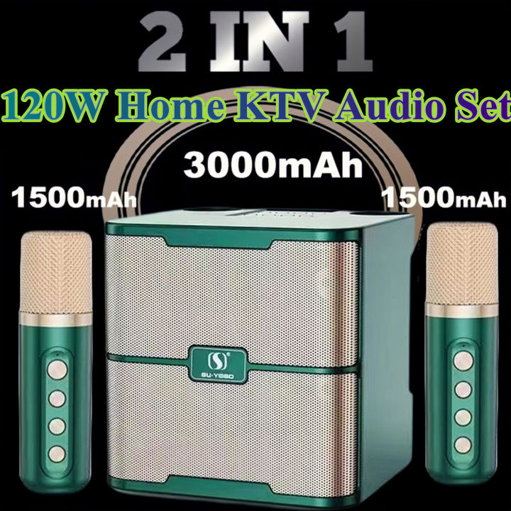 ORIGINAL Wireless Bluetooth Dual Microphone Karaoke Speaker Outdoor ...