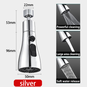 Byshow 3-Speed Adjustable 360° Rotatable Universal Faucet High Pressure Extender Sink Sprayer Bathroom Kitchen Shower Washbasin Spray Head Faucet Bubbler Nozzle Water Tap Extend Adapter Filter Purifier Replacement Keran Bib Tap Paip