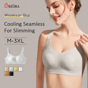 【SINGABRALETTE】Seamless Wireless Bra Push Up Minimizer Anti-Sagging Underwear Breathable Ultra-Thin Ice Silk Bra High Support Women Lingerie