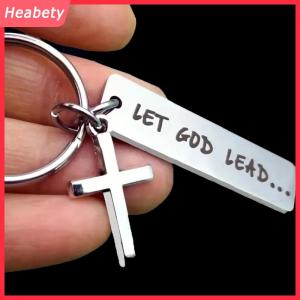Heabety Để cho Thần dẫn · · · Đức tin qua thép không gỉ Keychain Tôn Giáo Móc Chìa Khóa Vòng Ví Túi ba lô quyến rũ Quà Tặng hàng ngày