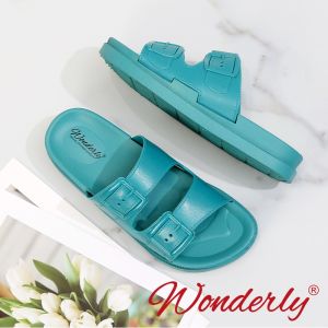 2062-WL2 [WONDERLY] Sendal Jelly Sandal Wanita Rumahan Sandal Selop Sandal Flatbed Sandal Tali 2 Sandal 2 Baris Sandal Birken