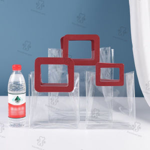 PVC Tote Bag Tote Bag Transparent Plastic Bag Net Red With Gift Bag Happy Candy Christmas Gift Radium Shooting Tote Bag Gift Bag