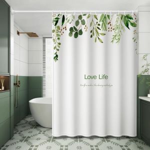 Shower screen panel shower curtain rod set toilet waterproof partition shower curtain waterproof shower curtain sliding shower screen panel high-grade shower curtain mildew-proof water-repellent cloth durable 浴帘