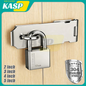 （COD）Stainless Steel Safety Hasp 2/3/4/5 Inch w/30mm Padlock Safety Lock Heavy Duty Door Latch Locks