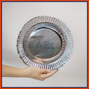 24 Pcs Disposable Paper Plate/Silver Paper Plate Coated Foil Paper Plate 9 inch Coated use as disposable serving dish