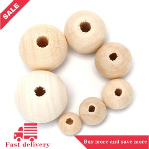 [COD] Round Wood Spacer Bead Natural Unpainted Wooden Ball Beads DIY Craft Jewelry