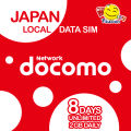 【Big Sale】Japan 【Unlimited】 Local Data Travel Sim Card (Docomo) - 8 & 15 Days / 1GB & 2GB Daily. 
