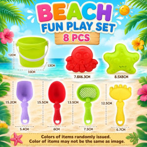 ✨💖🦀🏖️ Kids Beach Sand Play Set 8PCS | Bucket Shovel Sand Toys | Outdoor Beach Toy for Children Sand Play Kit Sentosa l Children Day Gifts Birthday Party Goodie Bag Gifts l Travel Toys l Chalet Party