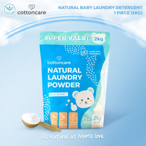 Cottoncare™ 2Kgs SUPERSIZED Extra-Sensitive Plant-Based Natural Laundry Powder for Babies Detergent Hypoallergenic Soap Wash Steps Infant Set Clothes Baby Newborn Toddler Girl Boy Mild Gentle Smart Central