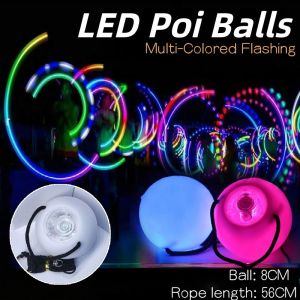 LED Poi Balls Toys Multi-Colored Flashing Glowing Throw Ball Swinging Dancing Prop Children Gifts