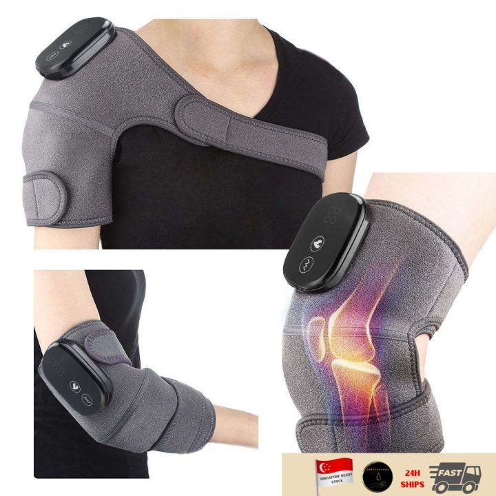 Heated Knee Massager 3-In-1 Shoulder Heating Pads Elbow Brace Knee Pain Relief - View #4
