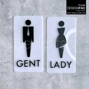 ส่งฟรี! ป้ายห้องน้ำอะคริลิค LADY GENT ป้ายห้องนำ้สวยๆ ป้ายสุขา สไตล์โมเดิร์น ลอฟท์ มินิมอลDesignfac