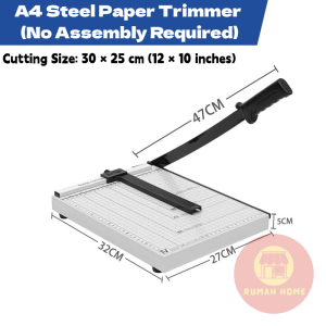 SG RumahHome® A4 Guillotine Paper Trimmer Cutter12 Sheets Anti‑Slip Cutting Machine with Ruler for Office School Stationery