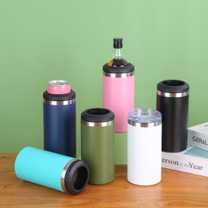 GAOSU Double-layer Beer Thermal Insulation Mug Stainless Steel 16oz Beer Bottle Cold Keeper Thermos Cup Vacuum Beer Cooler Mug Summer