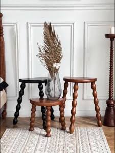 Sacesr Solid Wood Bar Chair Mid-century Wooden Minimalist High Stool Retro Aesthetic Round Kitchen Counter Stools Interior Furniture 9R3H1