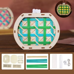 BRISA Chinese Style Bamboo Woven Refrigerator  Colorful Handmade Bamboo Strip Craft Decorative with Led Light Mid-Autumn Festival Lantern Mid-Autumn Festival