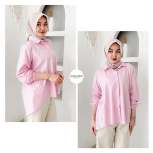 GHETA SHIRT - FLOTTILICIOUS / Atasan Kemeja Wanita Stripe Termurah Fashion Outfit Korean Style
