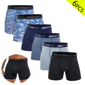 6Pcs/Pack Mens Boxer Briefs Plus Size Boxers Man Underwear Polyester Panties For Men Underpants Alphabet Elastic Webbing Shorts2026