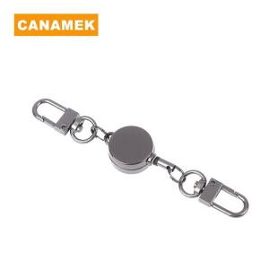 【CANAMEK】 21MM Anti-theft Metal Easy-to-pull Buckle Rope Retractable Key Holder Elastic Keychain Sporty Retractable Key Ring Nurse Parts