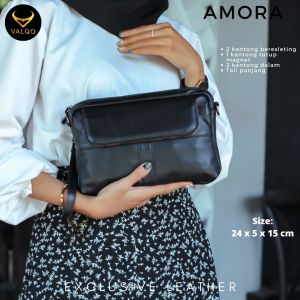 Tas Selempang Kulit Wanita Cewek Handbag Kulit Wanita Perempuan Tas Tangan Wanita Bisa Jadi Selempang AMORA Bag Dari Kulit Sapi Premium
