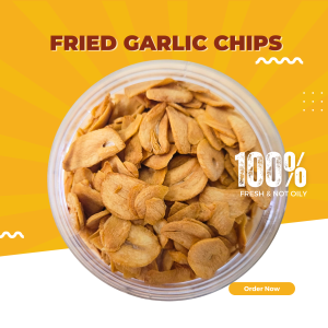 Fried Garlic Chips - Crispy Garlic Slices  Homemade 150g
