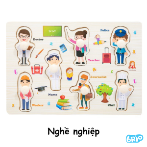 Bảng Ghép Hình Núm Gỗ Nhiều Chủ Đề – Đồ Chơi Giáo Dục Sớm Cho Bé Từ 2 tuổi