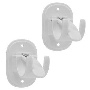 YESPERY 2Pcs Curtain Rod Holder Self Adhesive Wall Mounted Curtain Rod Bracket Bathroom Kitchen Hanging Fixed Clip Household Holder Hook